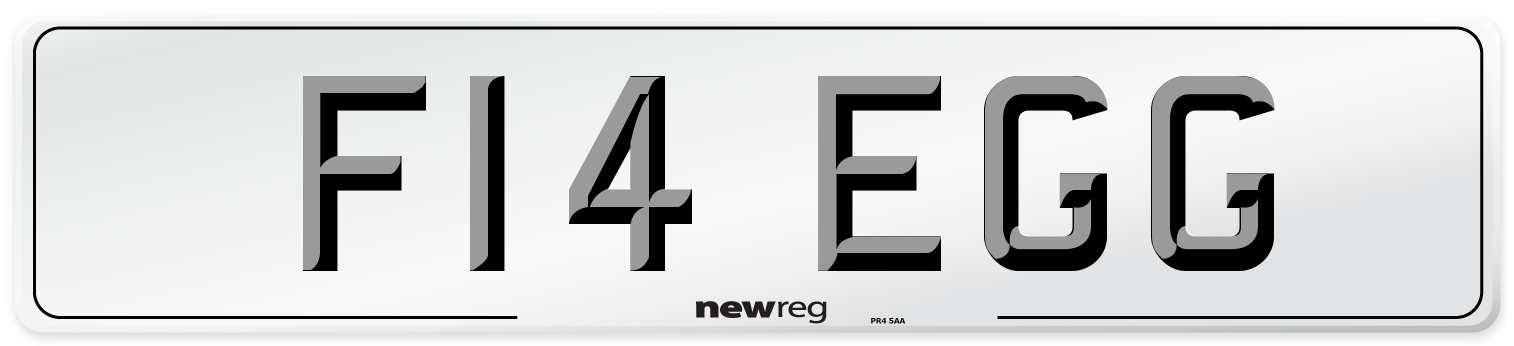 F14 EGG Number Plate from New Reg
